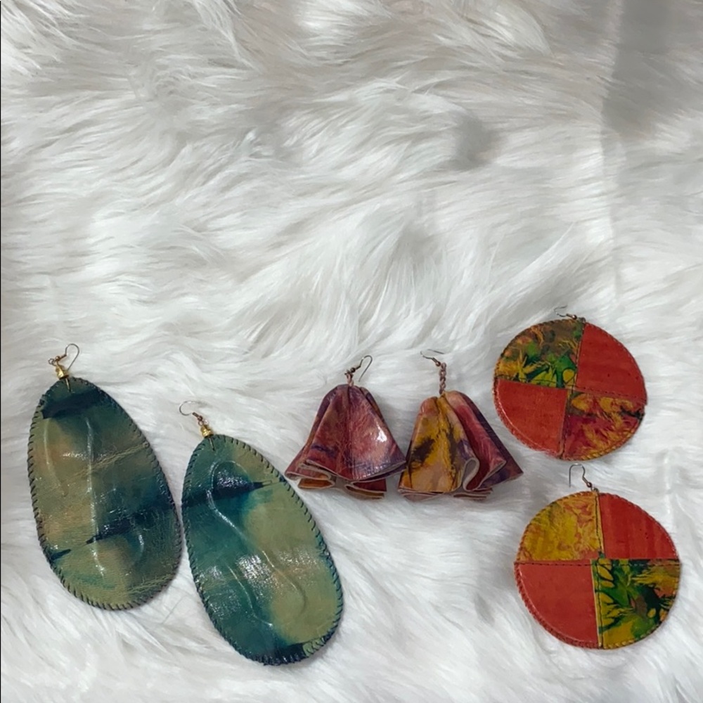 (3 pair for $22) Handcrafted Earrings 🌎🔵🟢🟣🟠